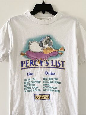 Vintage Rare Disney Pocahontas Percy’s List T-shirt